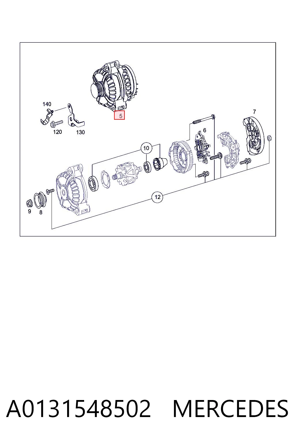 A0131548502 Mercedes Gerador