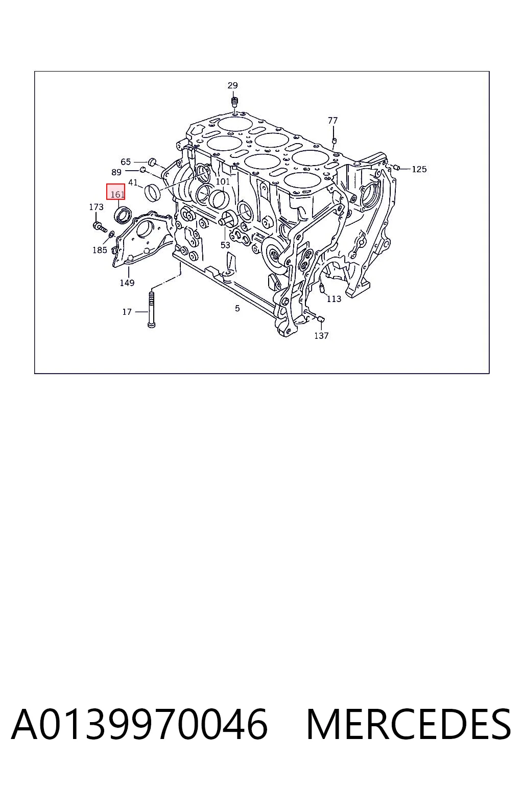  Vedação dianteira de cambota de motor Audi 80 B2 sedan (81, 85) (1978 - 1986) B2