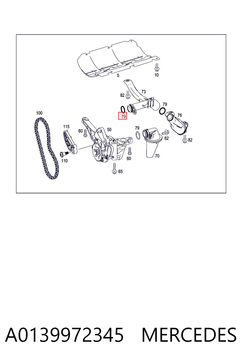 A0139972345 Mercedes Vedante de receptor de óleo