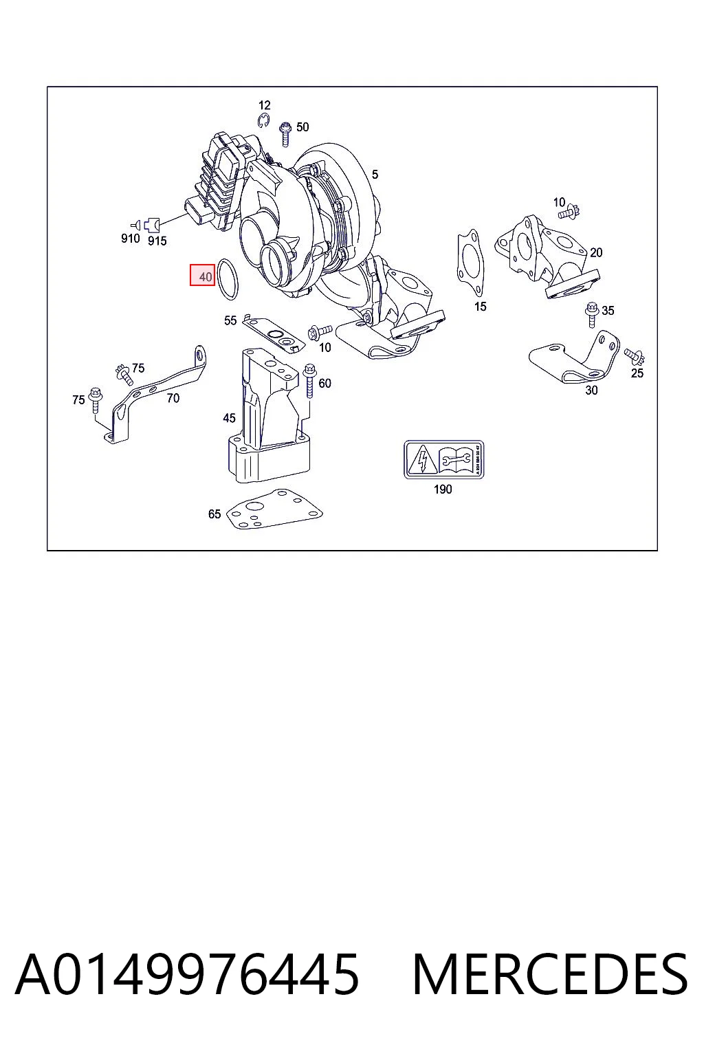 A0149976445 Mercedes Anel de cano derivado de turbina, de ar comprimido