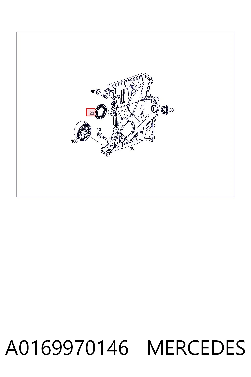 A0169970146 Mercedes Vedação dianteira de cambota de motor