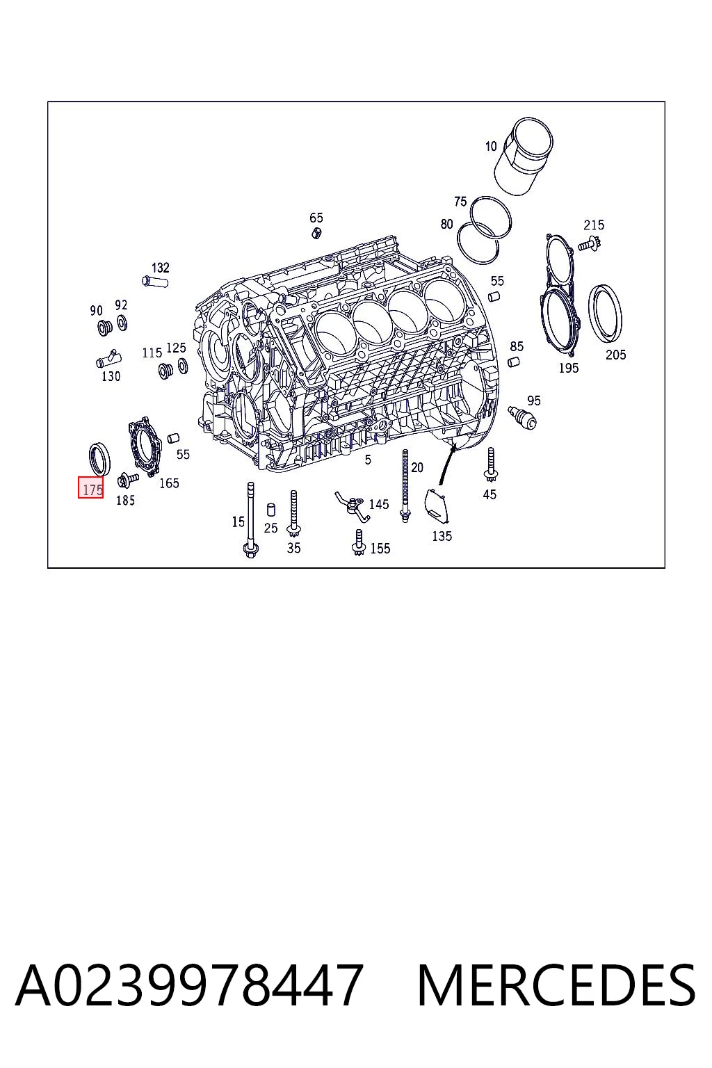 A0239978447 Mercedes Vedação dianteira de cambota de motor