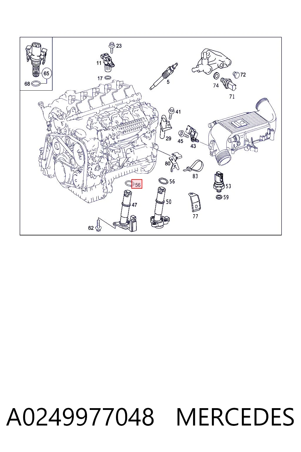 A0249977048 Mercedes Vedante anular de sensor do nível de óleo