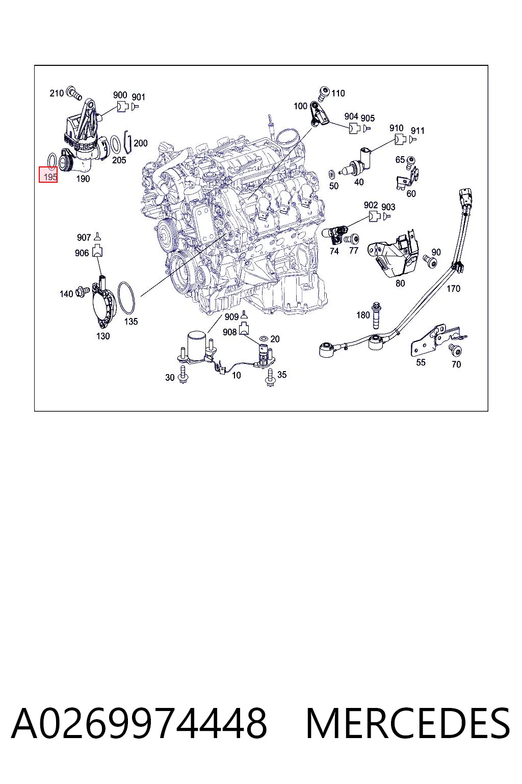 A0269974448 Mercedes Vedante anular do sistema de esfriamento