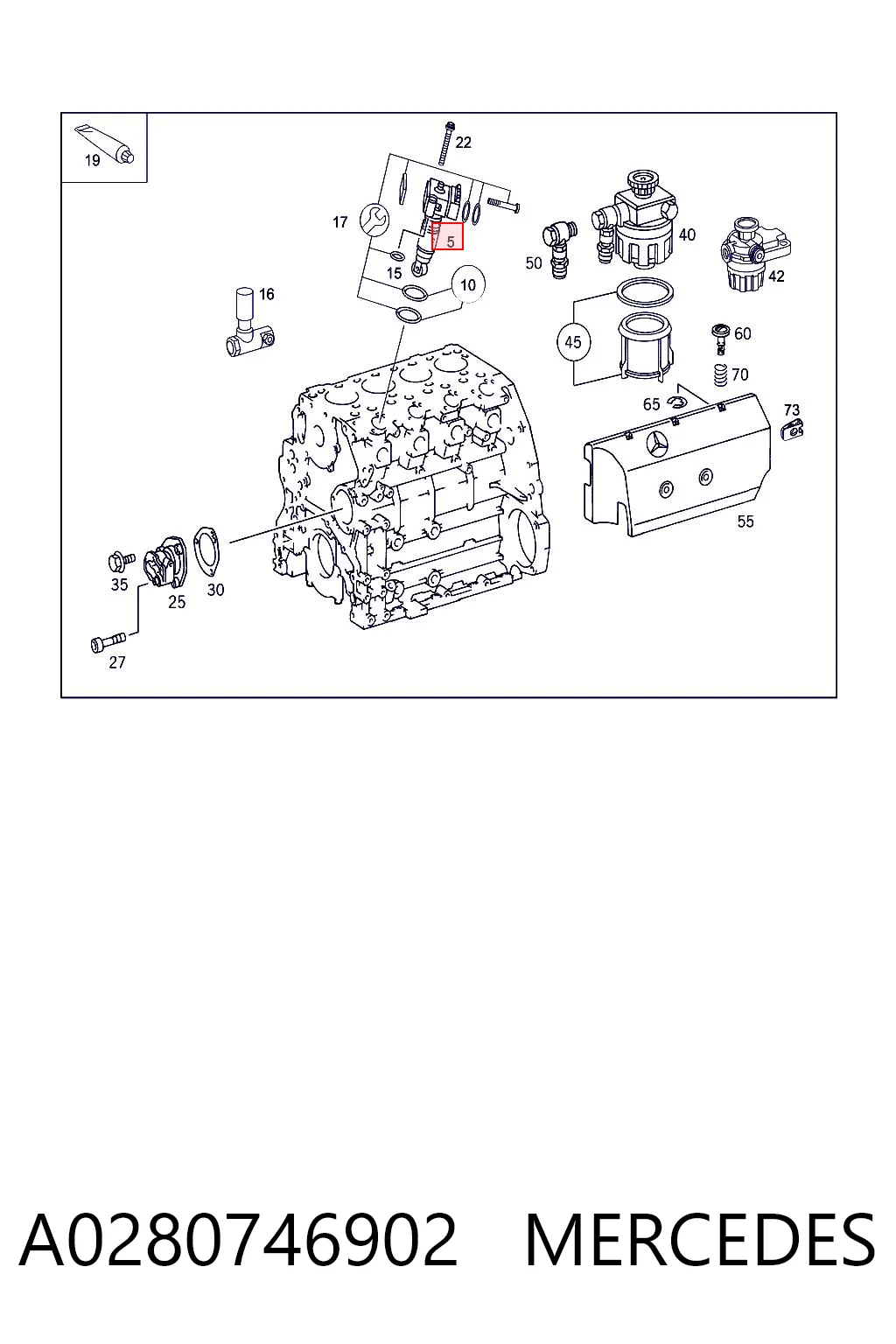 A0280746902 Mercedes Injetor de injeção de combustível