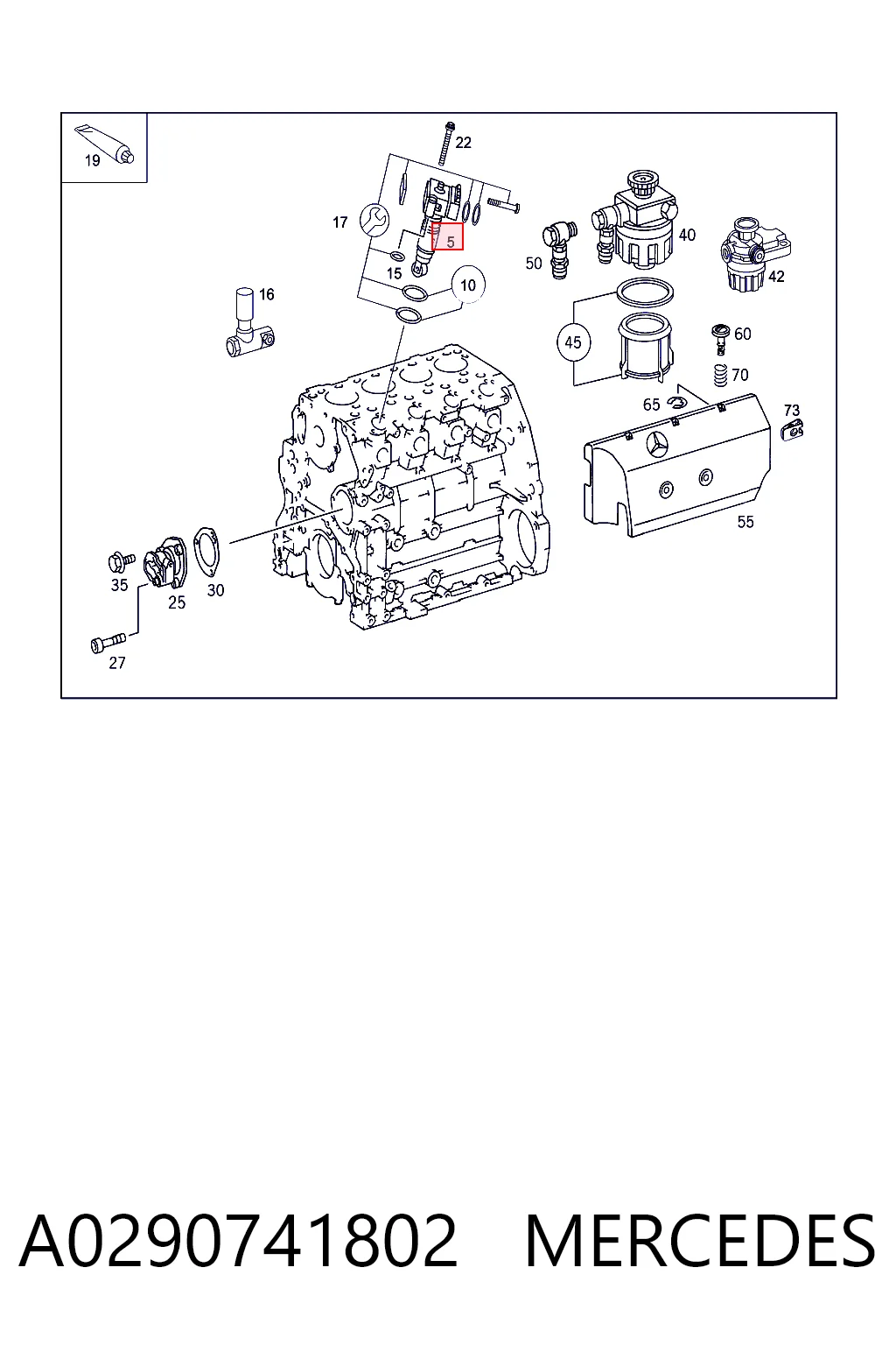 A0290741802 Mercedes Injetor de injeção de combustível