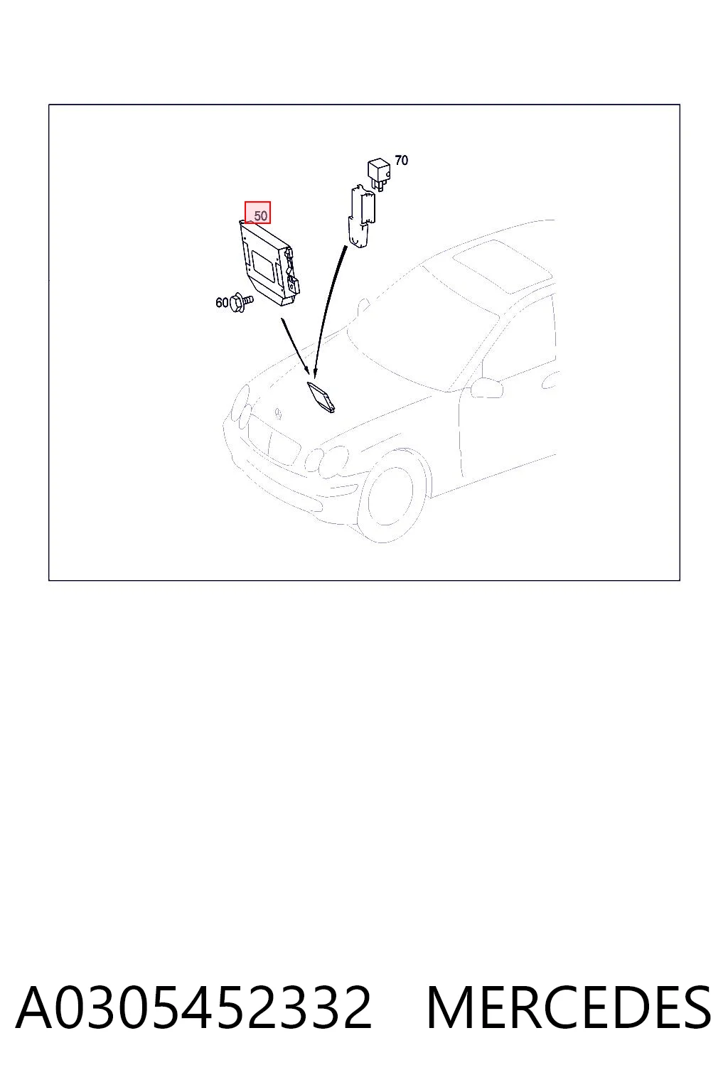 A0305452332 Mercedes Módulo de direção (Centralina eletrônica) da Caixa Automática de Mudança eletrônica