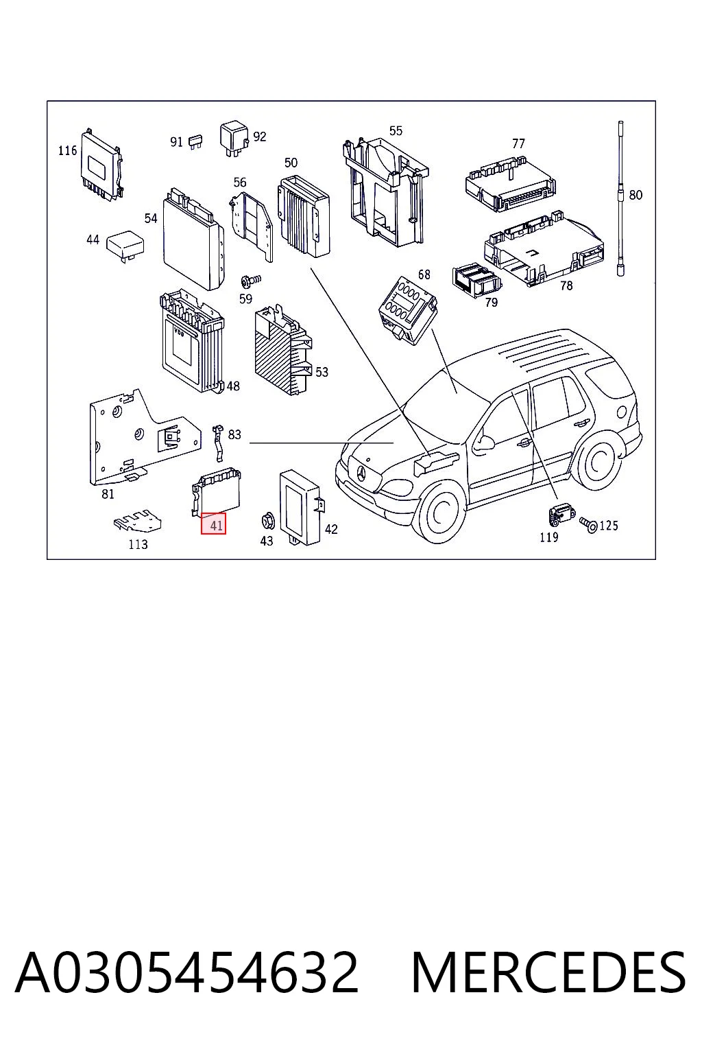 A0305454632 Mercedes Regulador de revoluções de ventilador de esfriamento (unidade de controlo)