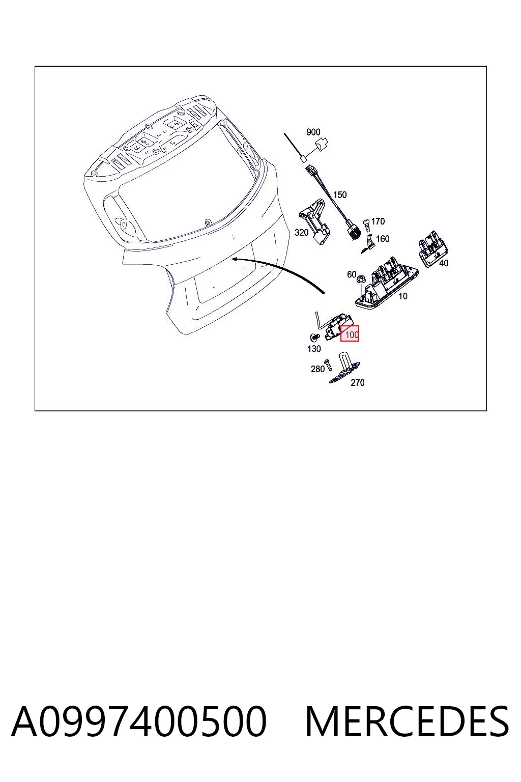 Compre Fecho de tampa de porta-malas (de 3ª/5ª porta traseira) Mercedes A 