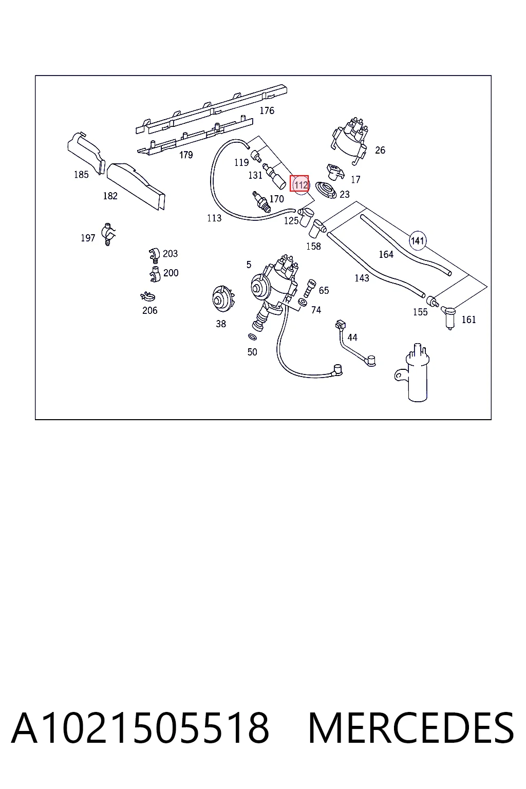 A1021505518 Mercedes Fios de alta voltagem, kit