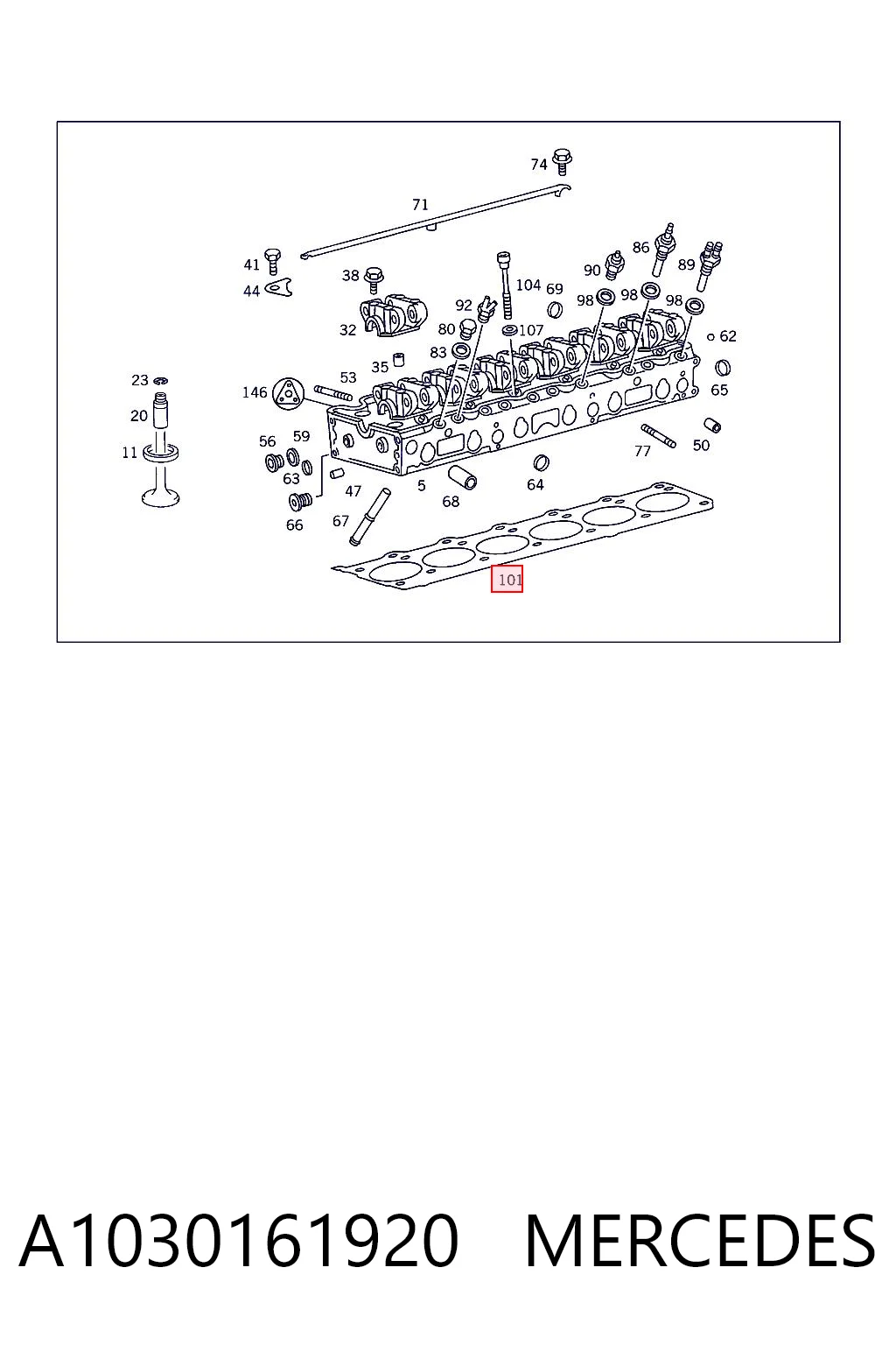 Vedante de cabeça de motor (CBC) para Mercedes S W126