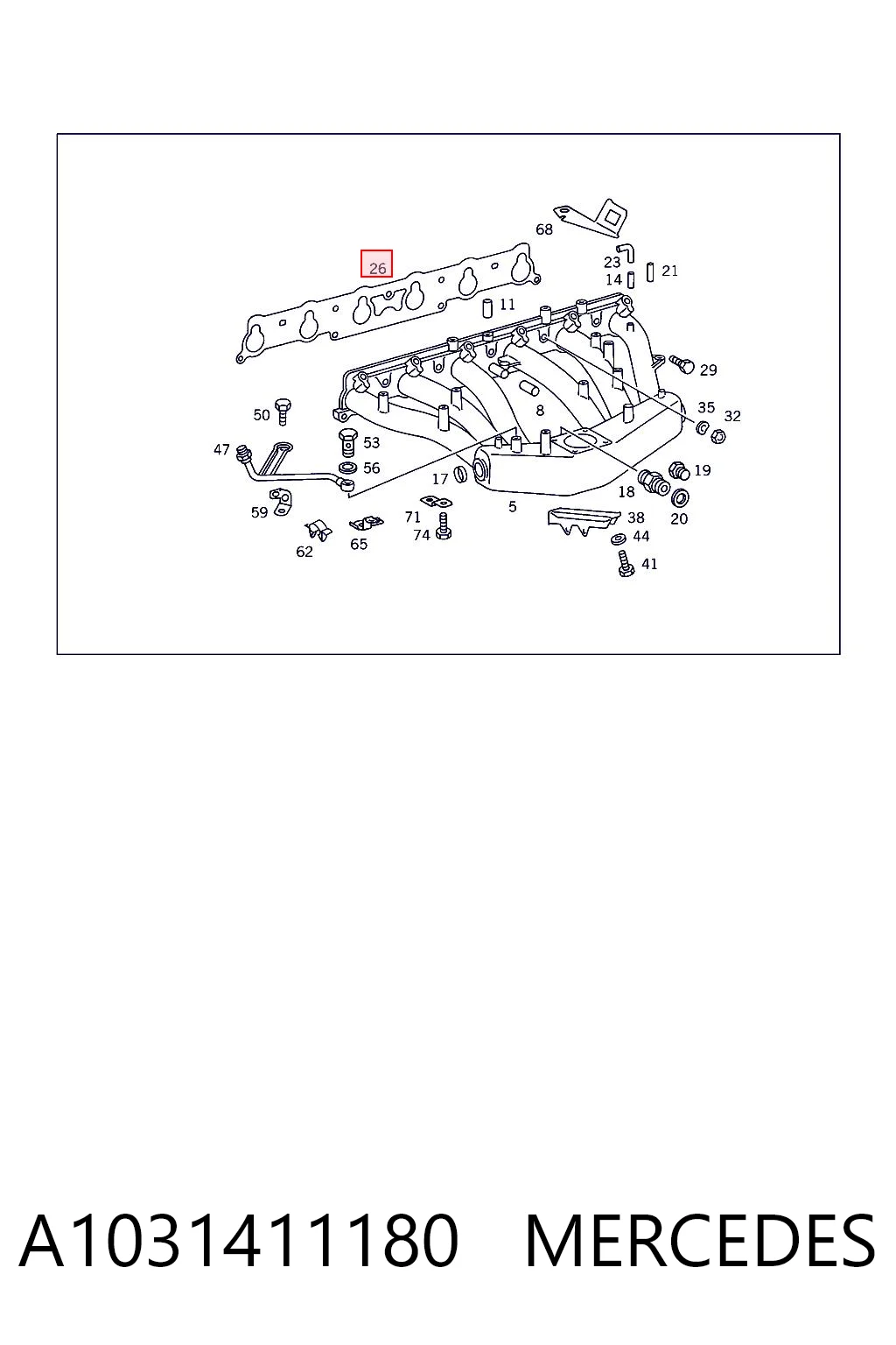 Vedante de tubo coletor de admissão para Mercedes S W126