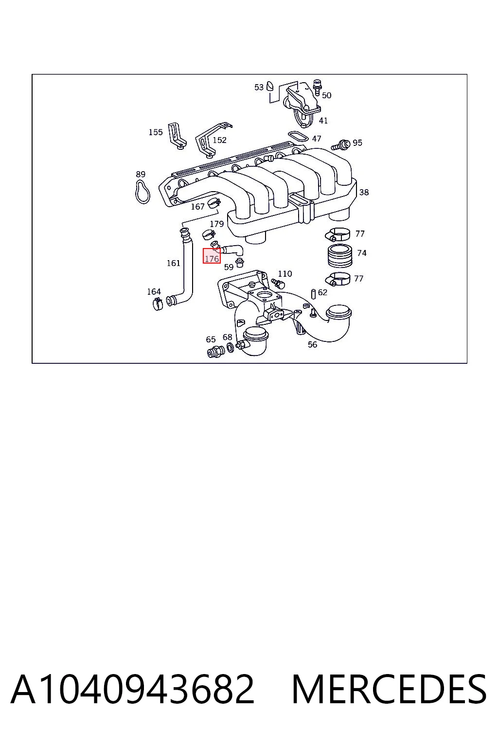 A1040943682 Mercedes Cano derivado de ventilação de cárter (de separador de óleo)