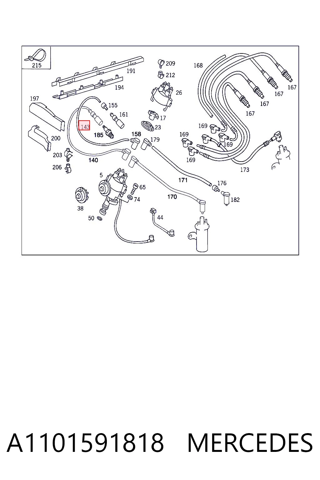 A1101591818 Mercedes Fios de alta voltagem, kit