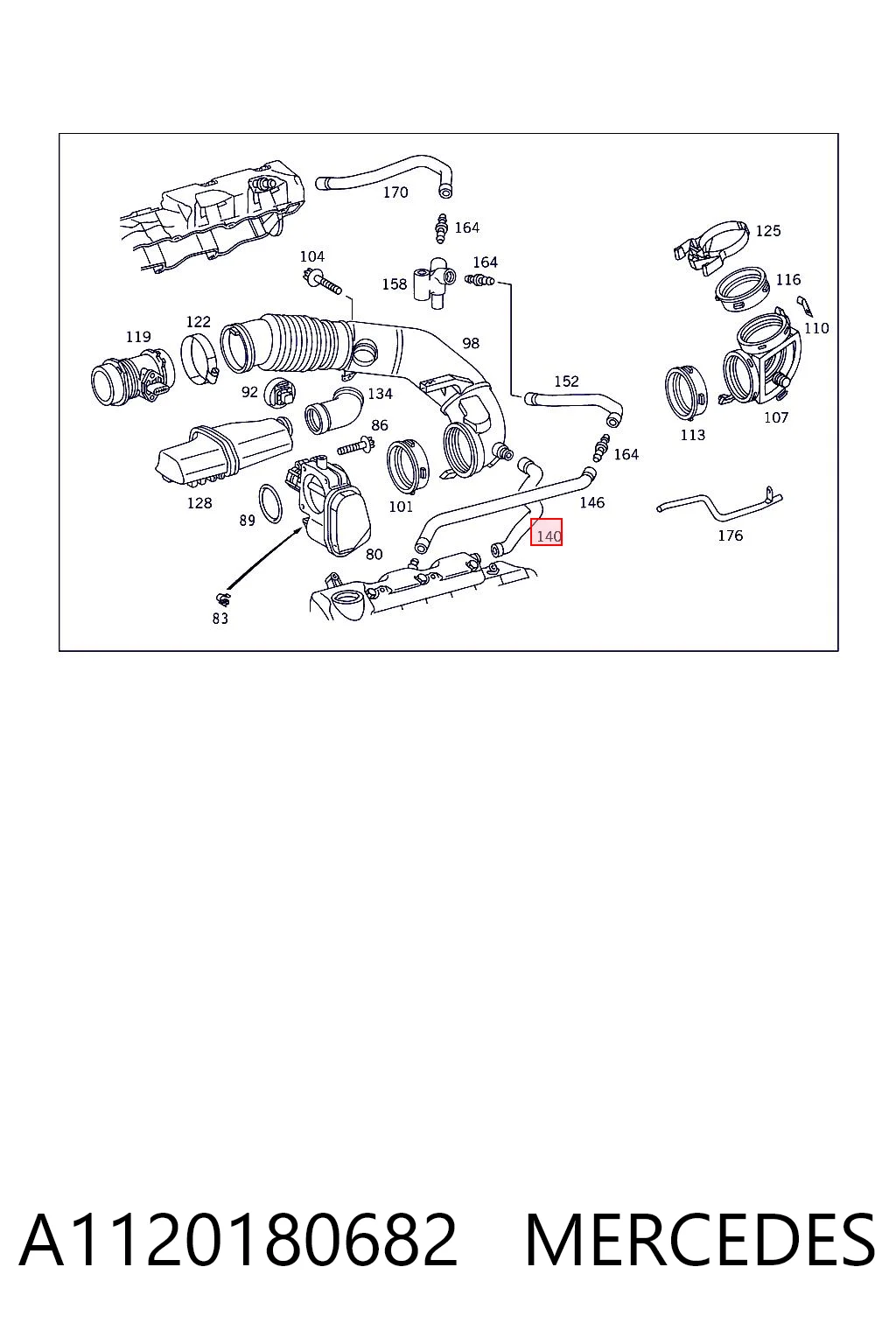 A1120180682 Mercedes Cano derivado de ventilação de cárter (de separador de óleo)