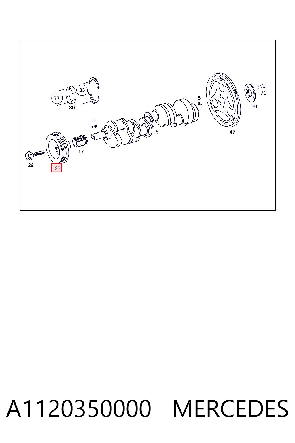 A1120350000 Mercedes Polia de cambota