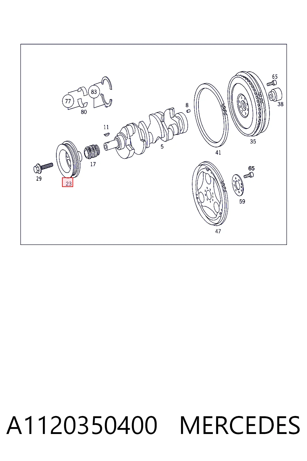 A1120350400 Mercedes Polia de cambota