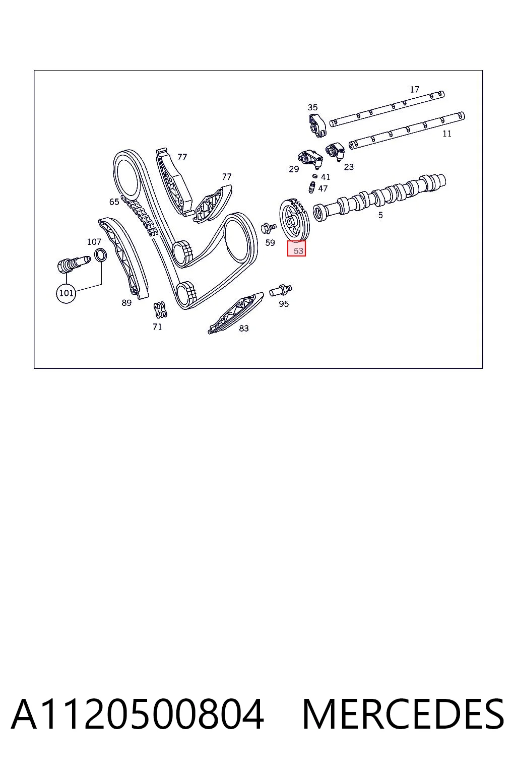 A1120500804 Mercedes Engrenagem de cadeia da roda dentada da árvore distribuidora de motor