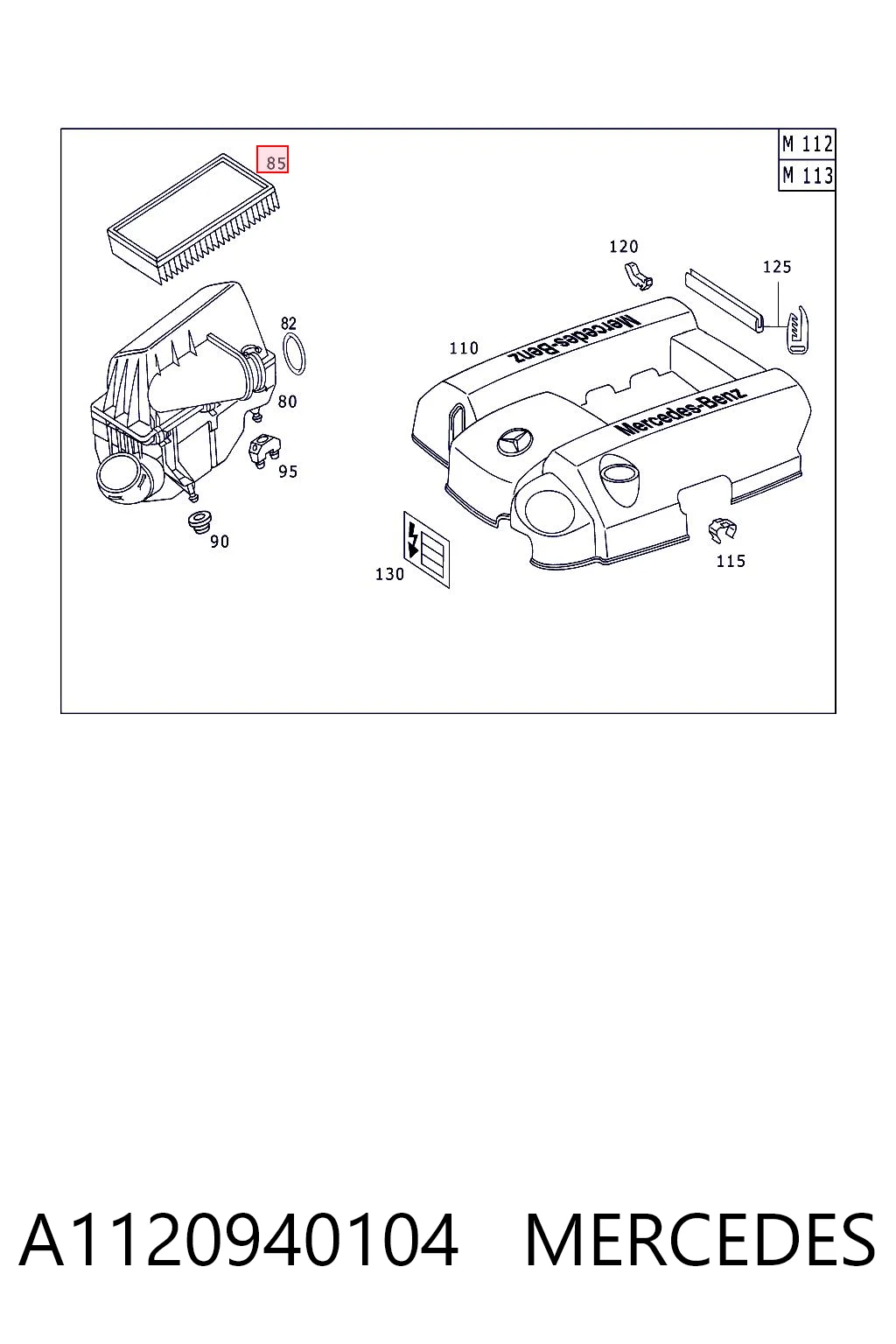 A1120940104 Mercedes Filtro de ar