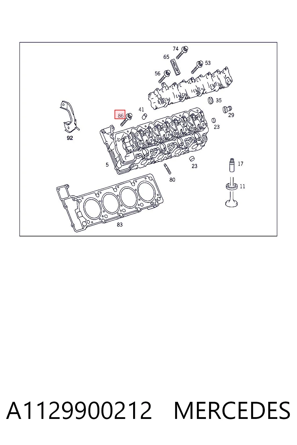A1129900212 Mercedes Parafuso de cabeça de motor (CBC)