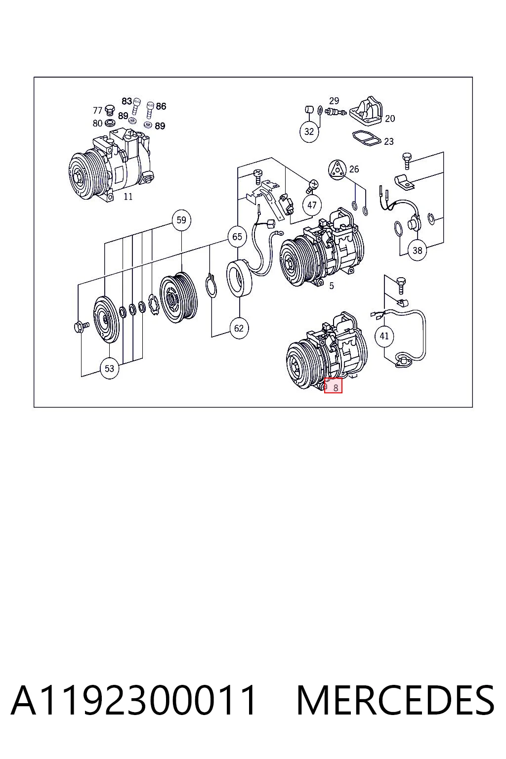 A1192300011 Mercedes Compressor de aparelho de ar condicionado