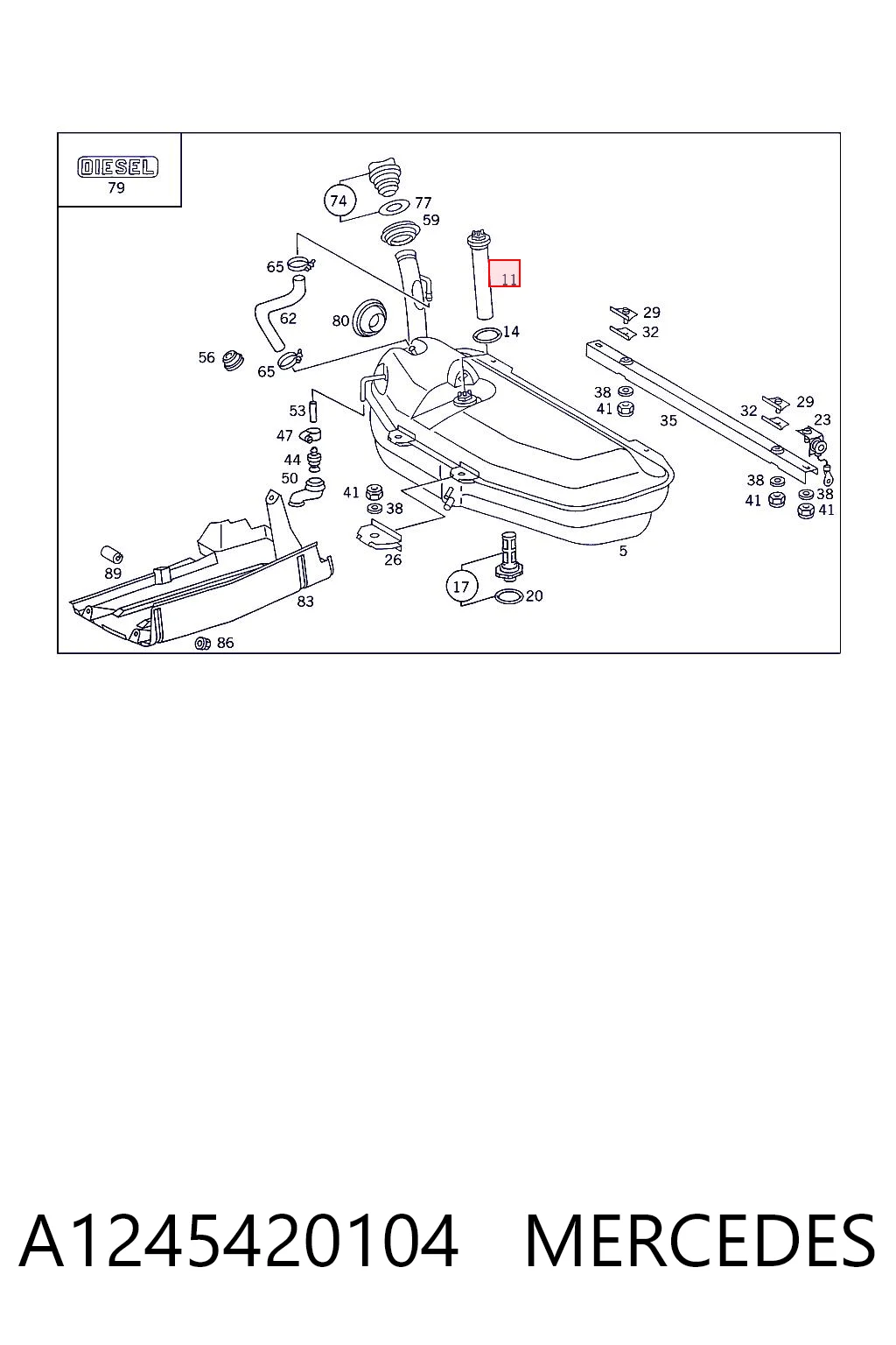 Sensor do nível de combustível no tanque Mercedes E  S124 ao melhor preço
