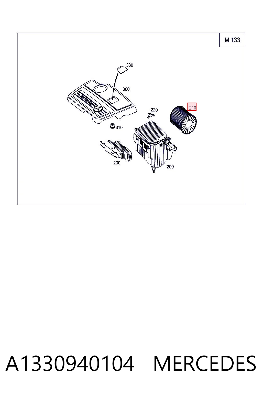 A1330940104 Mercedes Filtro de ar