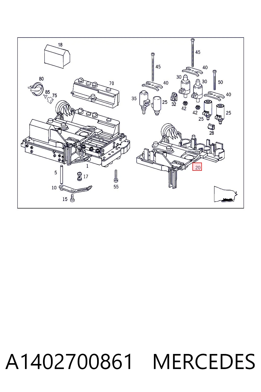 A1402700861 Mercedes Placa eletrônica da transmissão automática