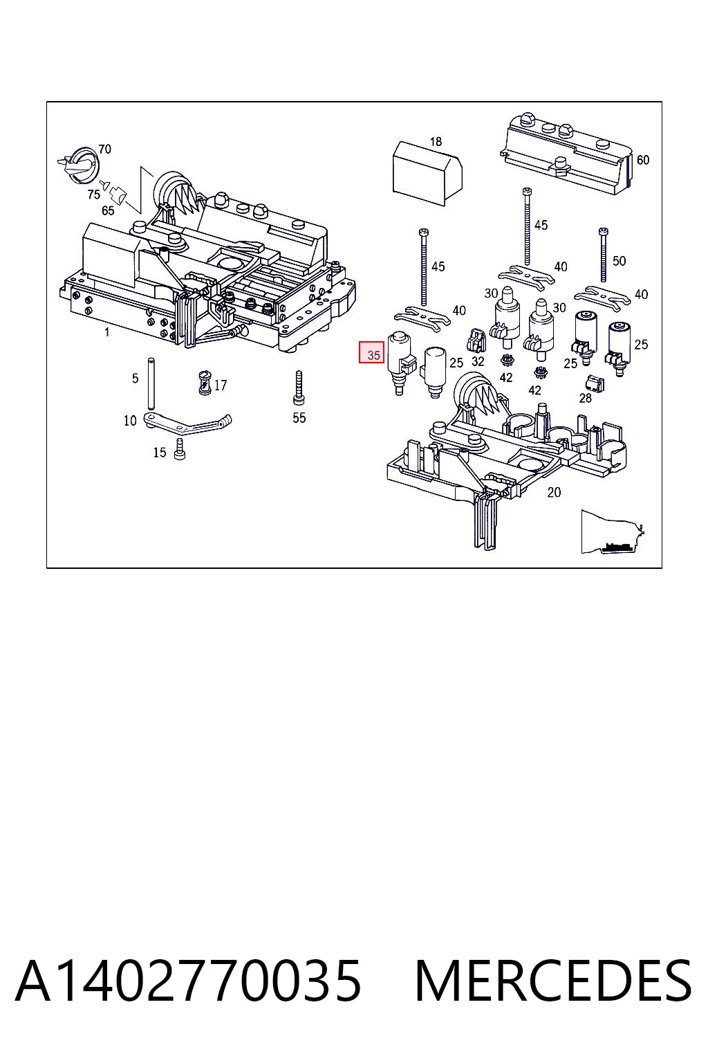 A1402770035 Mercedes Solenoide da Caixa Automática de Mudança