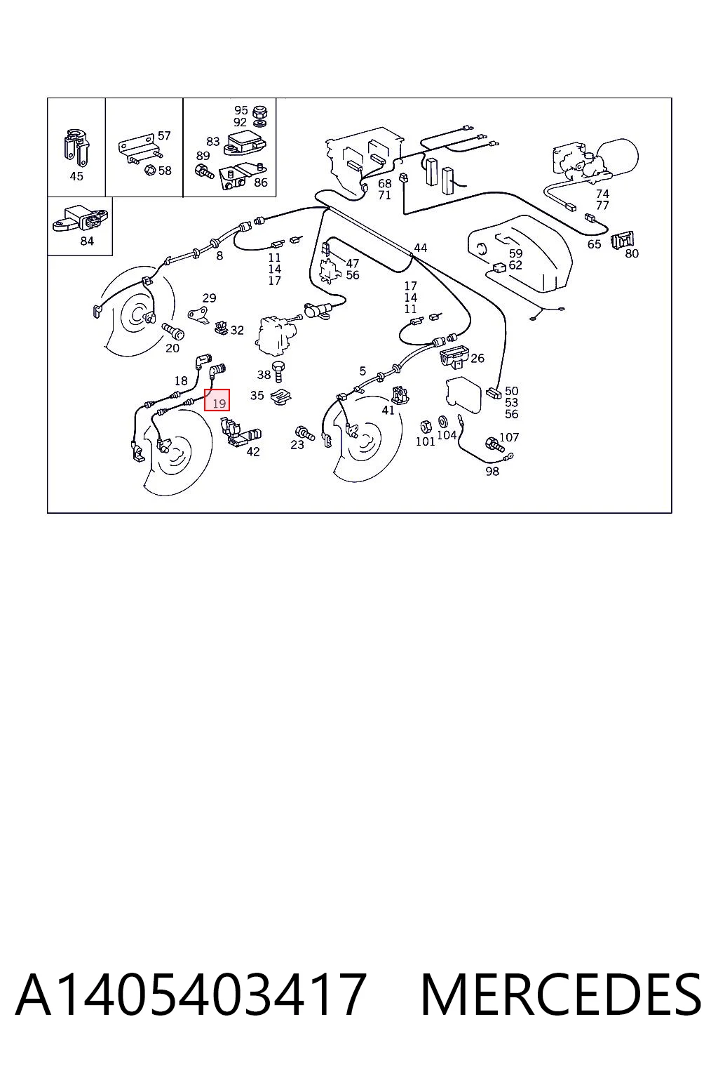 A1405403417 Mercedes Sensor ABS dianteiro esquerdo