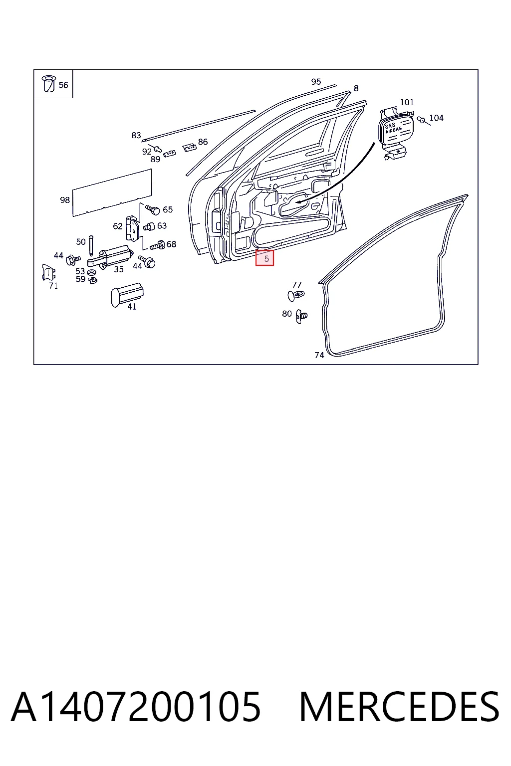 Porta dianteira esquerda para Mercedes S  W140