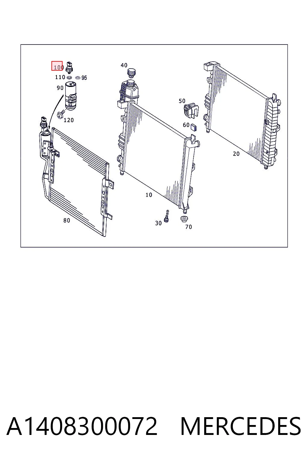 A1408300072 Mercedes Sensor de pressão absoluta de aparelho de ar condicionado
