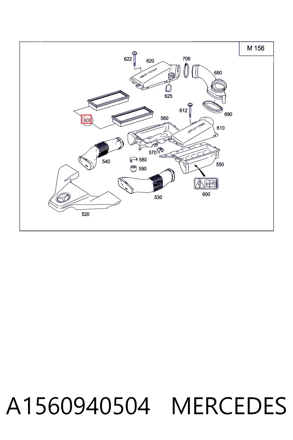 A1560940504 Mercedes Filtro de ar