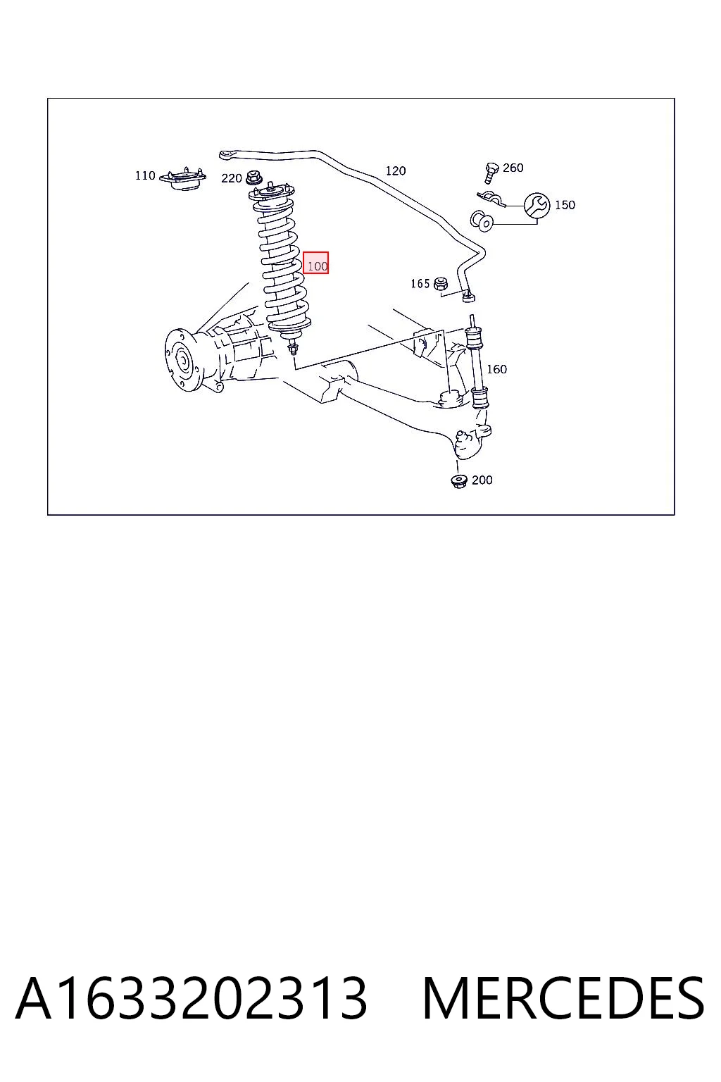 A1633202313 Mercedes Amortecedor traseiro