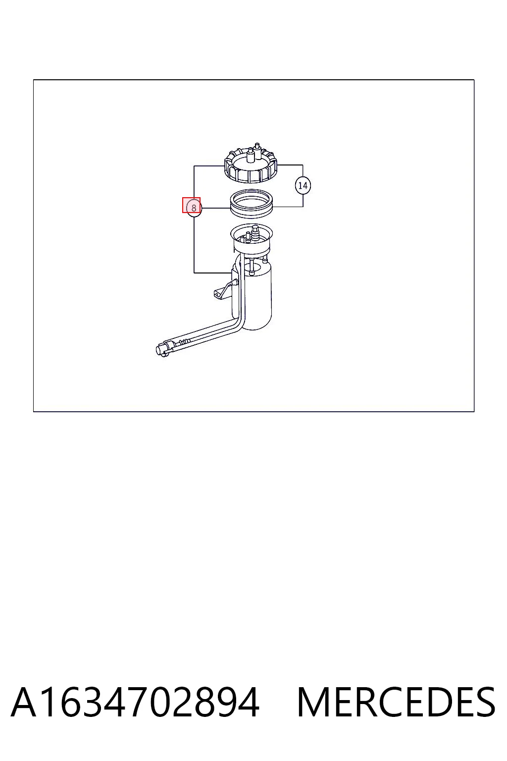  Módulo de bomba de combustível com sensor do nível de combustível Mercedes ML/GLE SUV (W163) (1998 - 2005) 