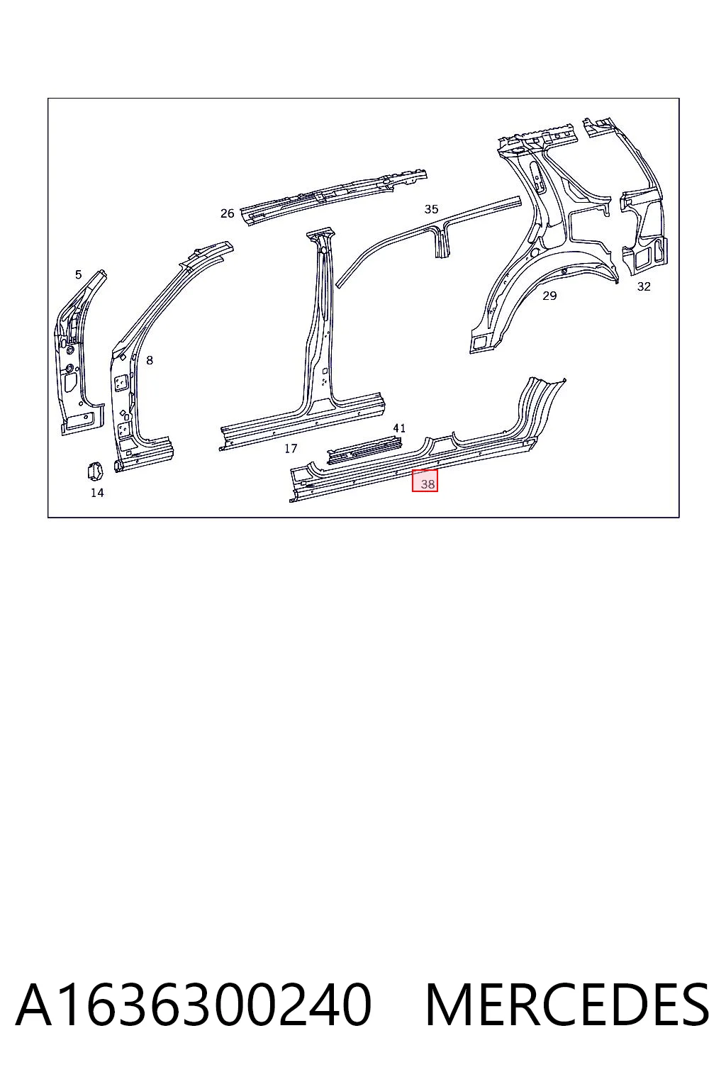 Acesso externo direito Mercedes ML/GLE  W163 ao melhor preço