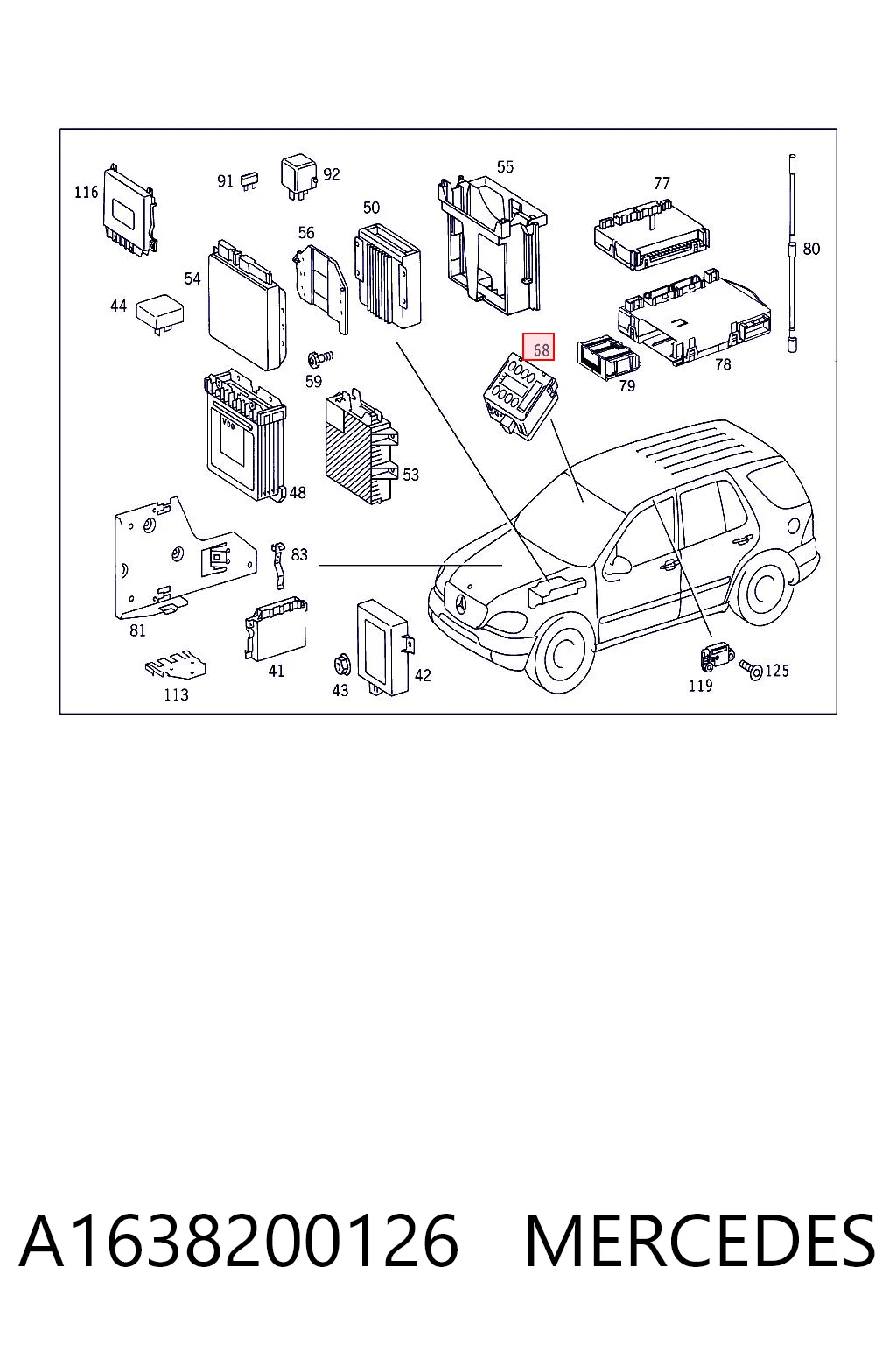 Sensor de chuva Mercedes ML/GLE  W163