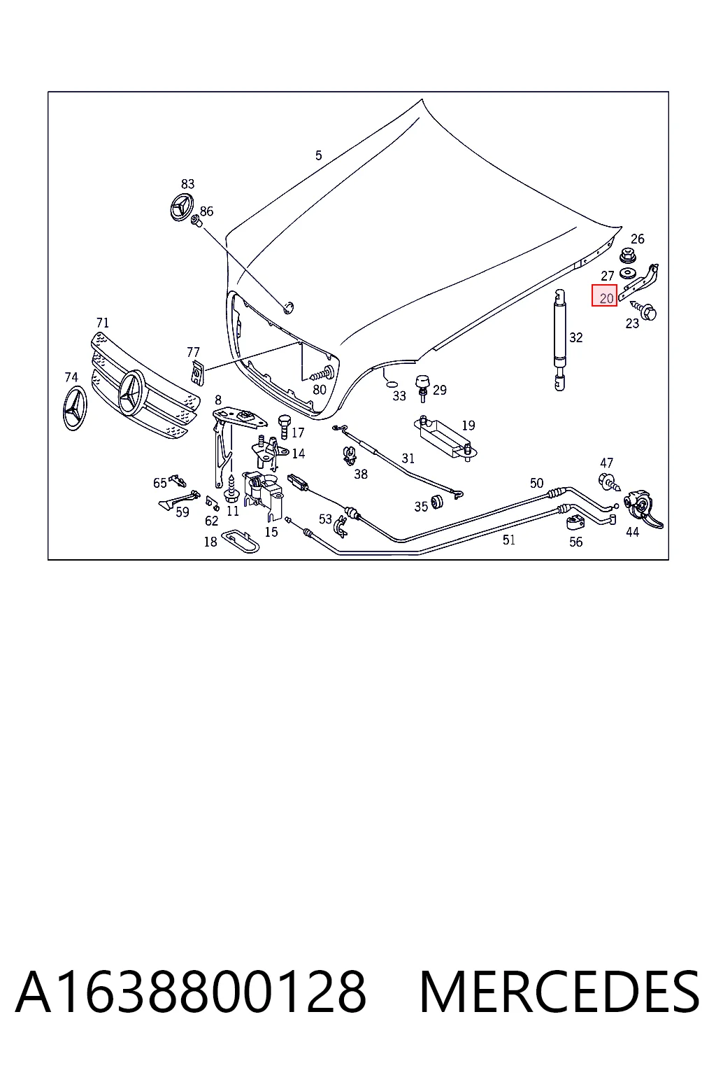 Fecho da capota para Mercedes C 190 W201
