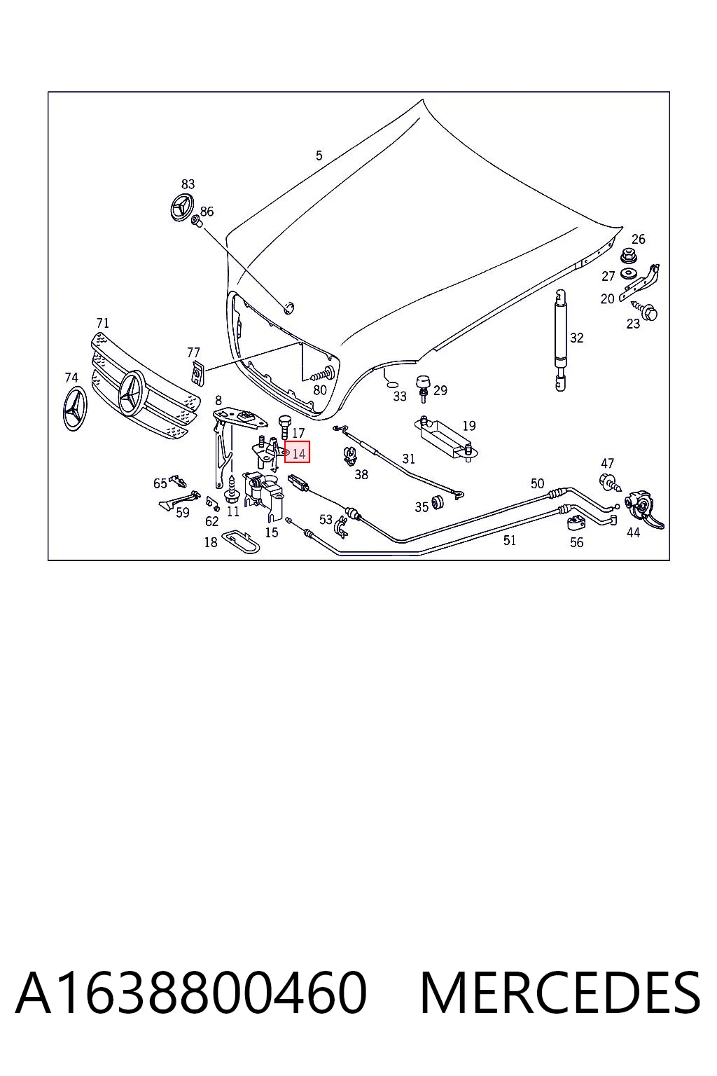 Fecho da capota para Mercedes C W201