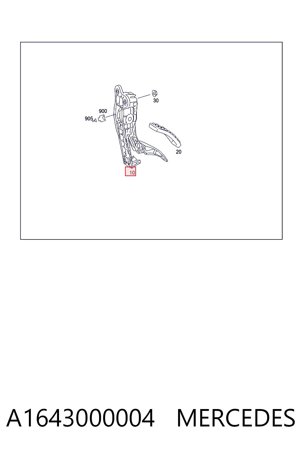  Pedal de gás (de acelerador) Mercedes ML/GLE SUV (W164) (2005 - 2011) 