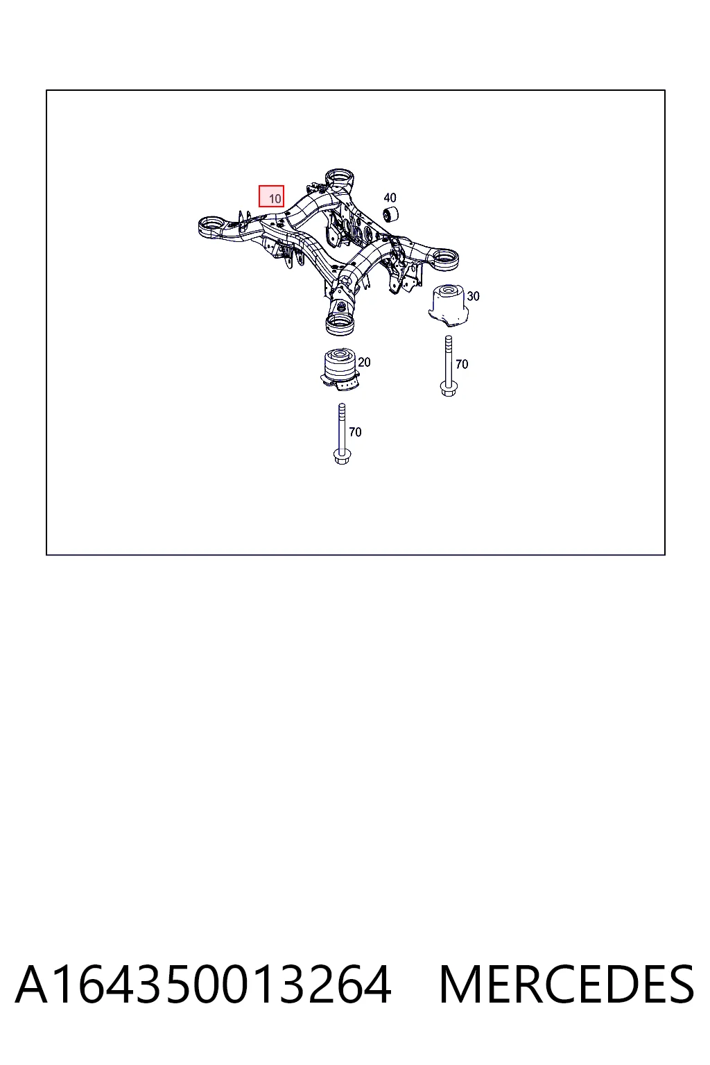 Viga de suspensão traseira (plataforma veicular) Mercedes ML/GLE  W164 ao melhor preço