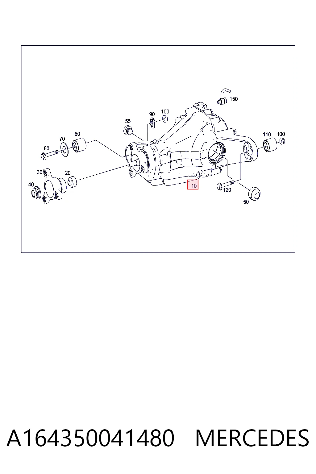 Redutor do eixo traseiro para Mercedes ML/GLE W164