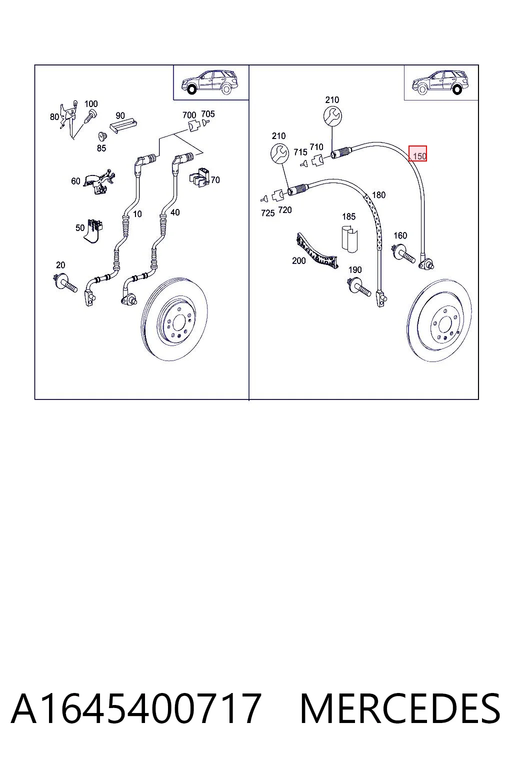 A1645400717 Mercedes Sensor ABS traseiro