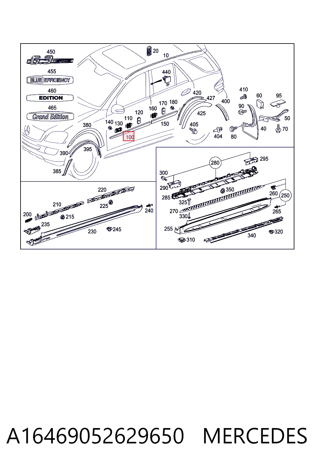Consola do pára-choque dianteiro Mercedes ML/GLE  W164