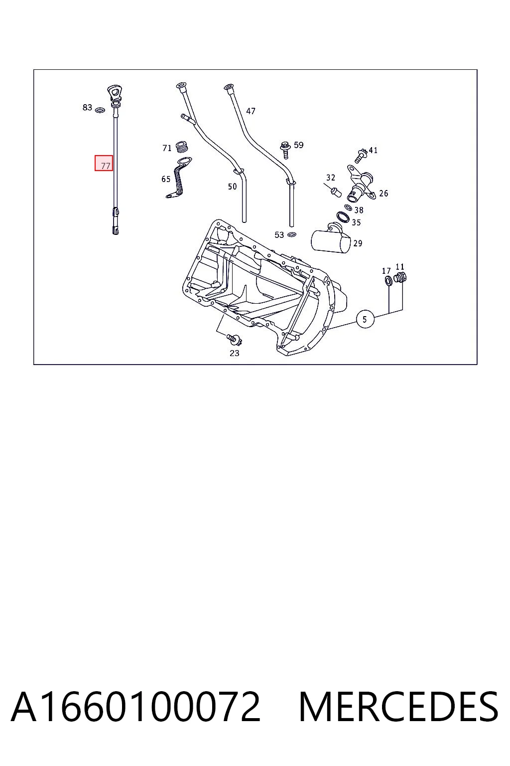  Sonda (indicador) do nível de óleo no motor Mercedes A hatchback (W168) (1997 - 2004) 
