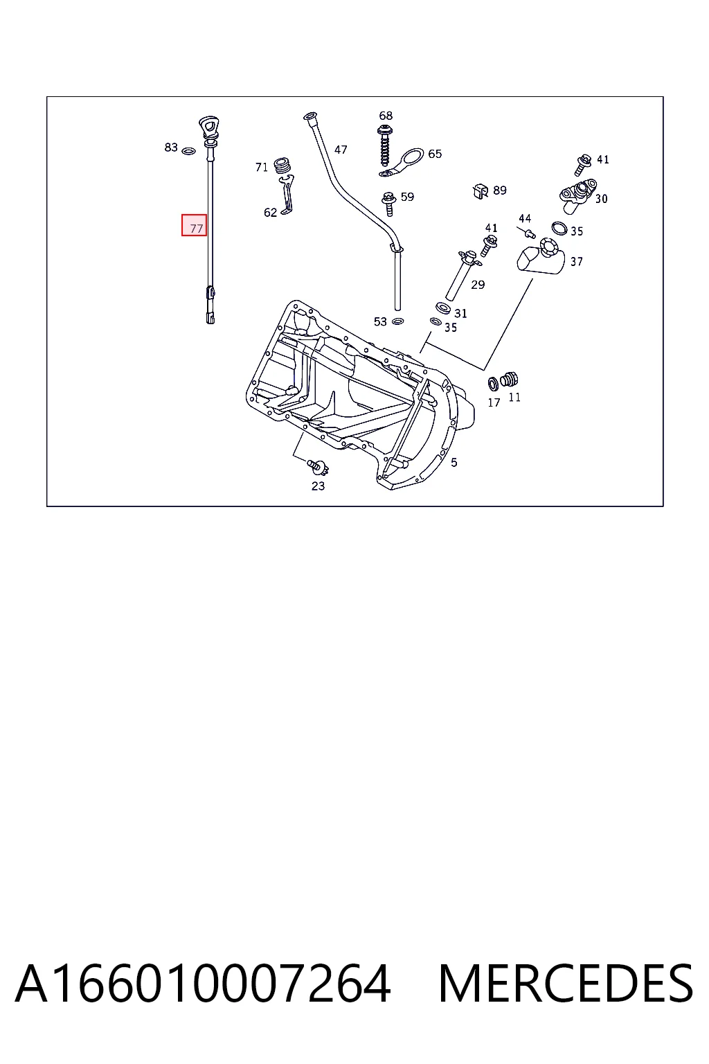 Sonda (indicador) do nível de óleo no motor Mercedes A  W168 ao melhor preço