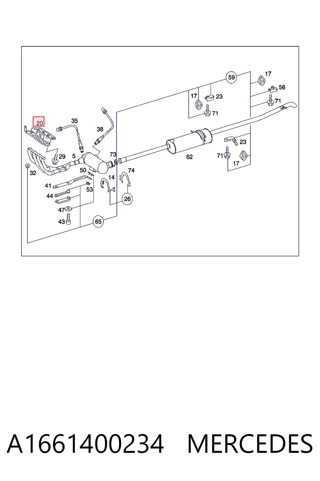 Vedante de tubo coletor de escape para Mercedes A W168
