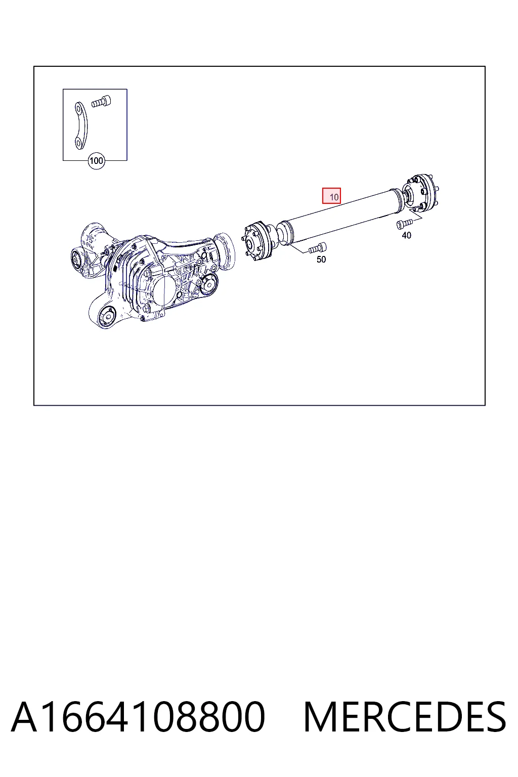 Junta universal até o eixo dianteiro para Mercedes ML/GLE  C292