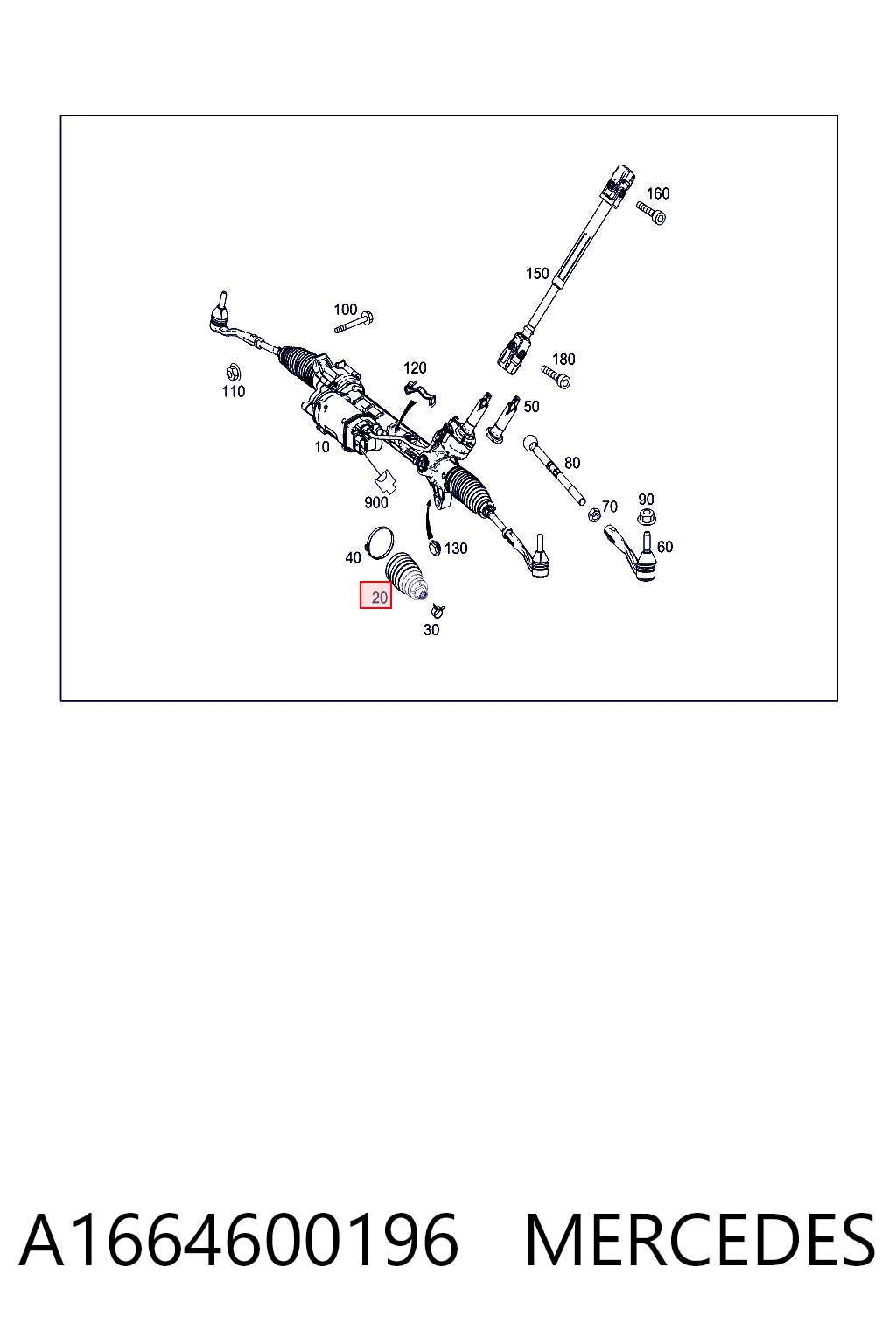 Compre Bota de proteção do mecanismo de direção (de cremalheira) Mercedes ML/GLE 