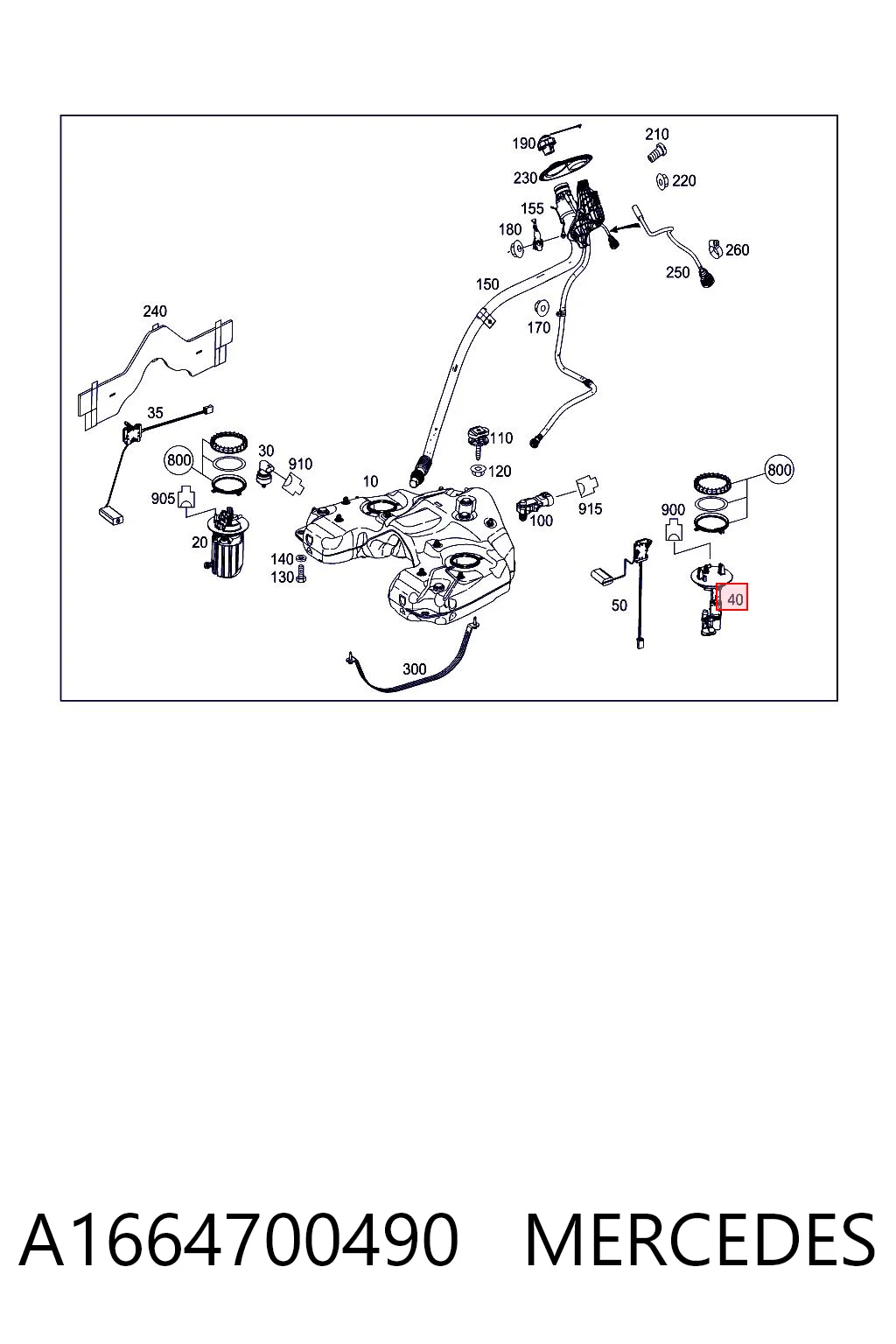 A1664700490 Mercedes Filtro de combustível